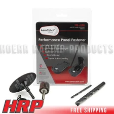 AeroCatch 120-4100 Above Panel Flush Hood Latch & Pin Kit Black w/ Install Kit