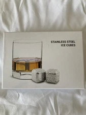 KolleaWhiskey Stone Scotch Ice Cubes 8 Pack Stainless Steel New In Box
