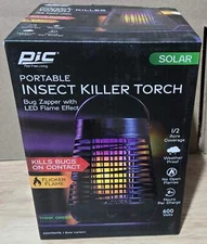 PIC Portable Solar Insect Killer Torch LED Flame Effect FLPT Bug Zapper 1/2 acre