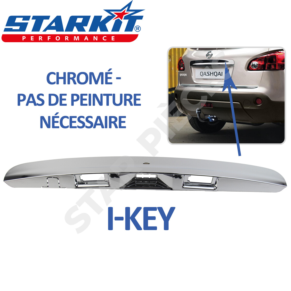 Baguette de coffre Nissan Qashqai 07-13 chromée pour réparer la poignée cassée I-key