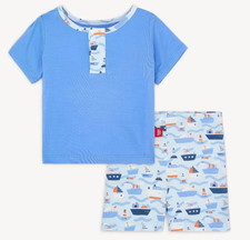 MAGNETIC ME NWT Forever and All-Waves Modal 2pc Henley Top Shorts Set 0-3m