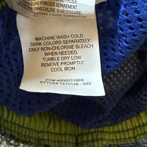Speedo Boy’s Swim Trunks Blue Green Beachwear Tropical Pool Vacation Pocket M - Picture 10 of 10