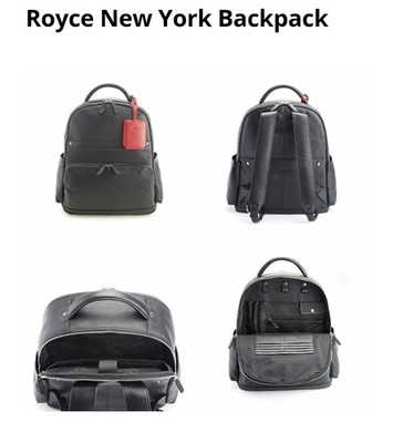 550$ Delta Million Miler Royce New York Leather Backpack 