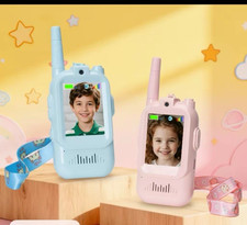 Walkie Talkie for Kids with Video: Rechargeable Toddler Toys Blue-Pink 2-pk