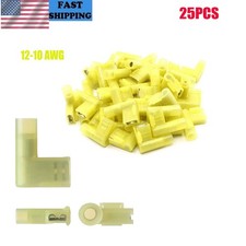Nylon Flag Spade Terminals Female Insulated Crimp 12-10 AWG Connectors 25PCS