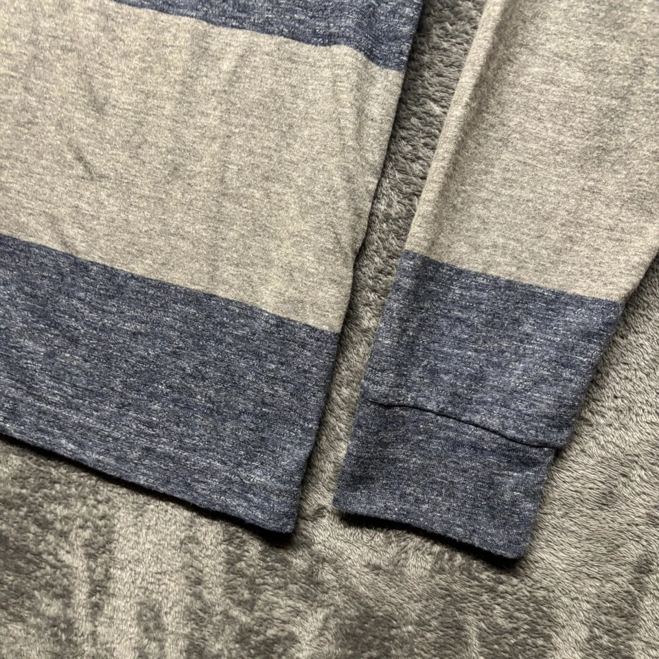 Camisa Abercrombie & Fitch Para Hombre Pequeña Azul Gris Rayas Músculo Manga Larga Y2K Foto 2 de 4