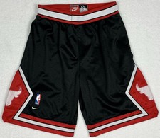 Vintage 1990s Nike Chicago Bulls NBA Basketball Black Red Athletic Shorts Men XL