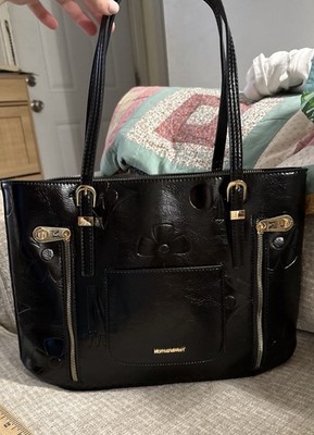 Conceal And Carry Purse Bag Montana West Black Faux Leather Flower Embossed