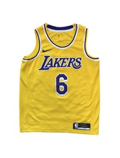 Nike Los Angeles Lakers LeBron James Yellow Swingman Jersey 6 Men's Size Medium