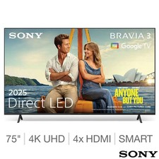 Sony Bravia 3 K75S38BP 75 inch 4K Ultras HD Smart TV, HDR Processor X1