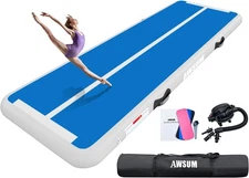 AWSUM Inflatable Air Gymnastics Mat 10ft*3.3ft*4in(3*1*0.1M), Blue/White 