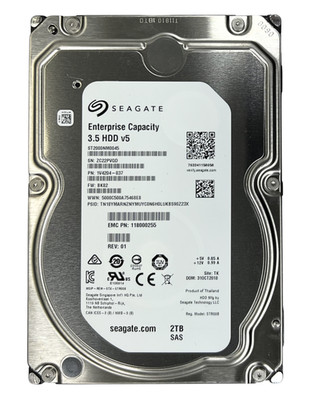 (LOT OF 5) EMC Seagate Enterprise v5 2TB HDD 3.5'' 7.2K 12Gbps SAS 118000255