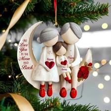 Personalized Grandparents 2025 Christmas Ornament 2D flat, We Love You To The Mo