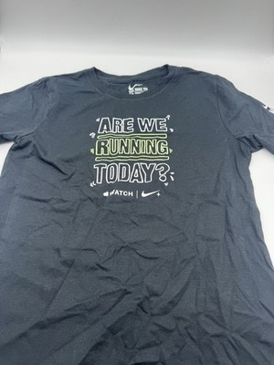 Apple Watch Promo Nike Shirt Woman Small Black Are We Running Today Run Club