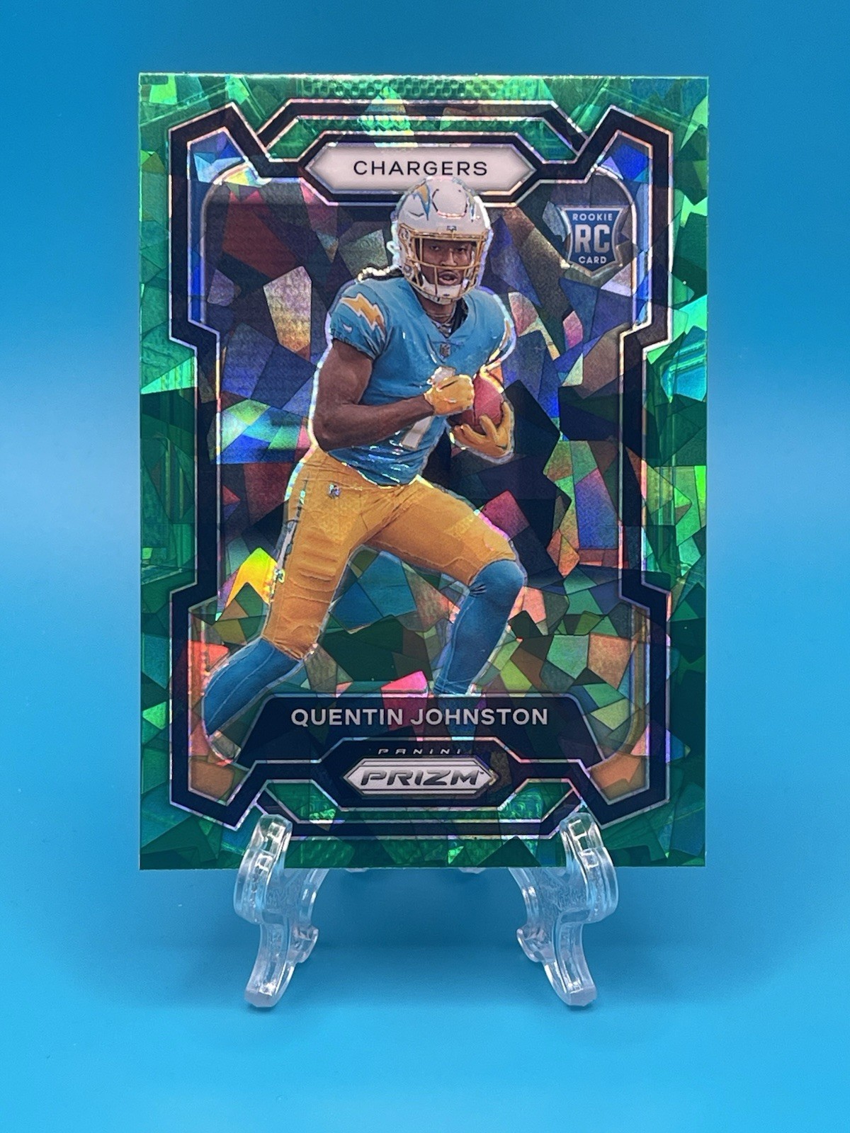 2023 Panini Prizm Quentin Johnston #353 Green Ice Prizm (RC) (SSP)
