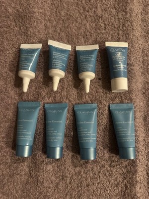 8 PACK Clarins Hydra-Essentiel Silky Cream & Moisture Lip Balm 0.1 Oz Lot New