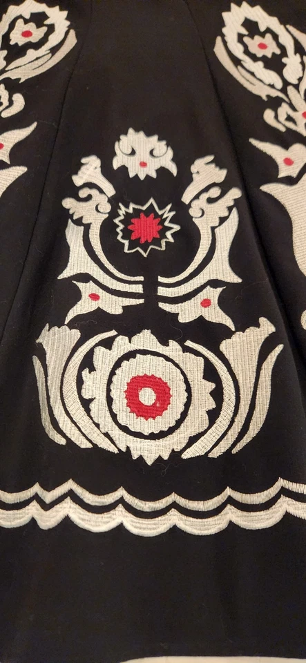 VINTAGE SUNNY LEIGH Women's Flare Midi Skirt Embroidered SZ 8 - Image 4 of 4