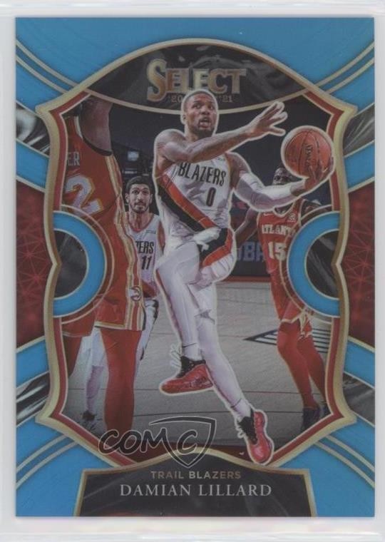 2020-21 Panini Select Concourse Light Blue Prizm 185/299 Damian Lillard #24 0vf5