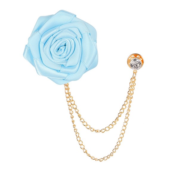 Rosenblumen-Brosche, Anstecknadel, Anstecknadel Blumenmuster, Hellblau-image