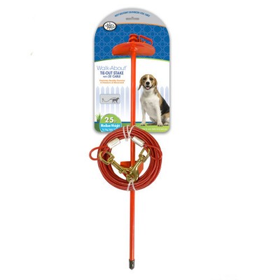 Four Paws Roam About Dog Tie Out Stake with Cable Red, 1 Each/25 ft By Four Paws