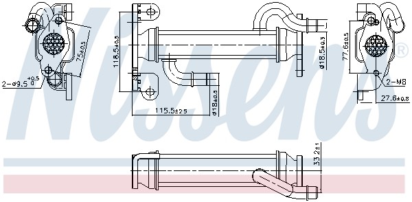 NISSENS-OE 989400-OE Cooler, exhaust gas recirculation for IVECO