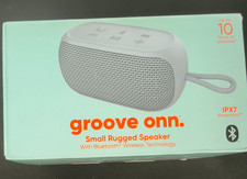 onn Small Rugged Speaker Bluetooth Wireless Technolog groove onn IPX7 Waterproof