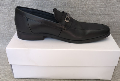 Calvin Klein Jameson Loafers Black Leather Dress Shoes Size 12 NEW w/ BOX