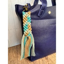 Macrame  Green Purse Charm Bag Charm Boho Accessories FAST SHIP NEW