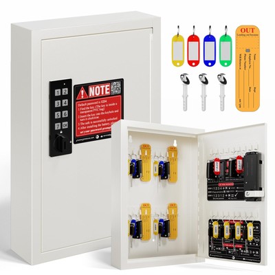 40 Keys Electronic Key Lock Box for Keys with Code, Private/Public/Password H...
