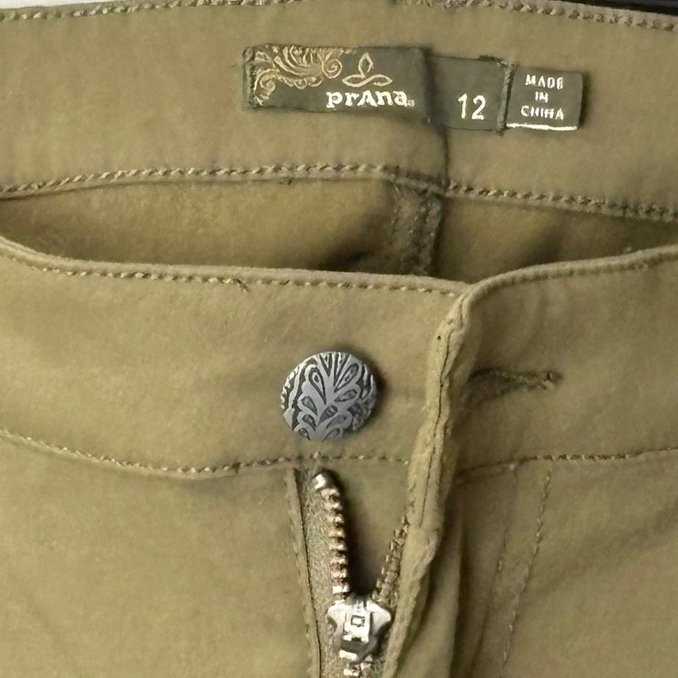 Prana Meme Cargo Pants Women’s 12 Olive Skinny Stretch Flap Pockets - Image 2 of 4