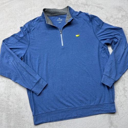 Masters Tech Pullover Herren Large Blau 1/4 Zip Pulli Golf Performance Augusta - Bild 1 von 10