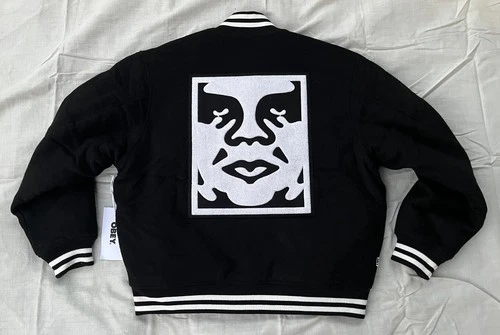 OBEY Shepard Fairey AUTHENTIC 2024 PREMIUM LEAGUE ICON VARSITY BOMBER JACKET NWT image 5