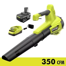 RYOBI 18V 100 MPH Cordless Jet Fan Leaf Blower w/ 4.0 Ah Battery & Charger