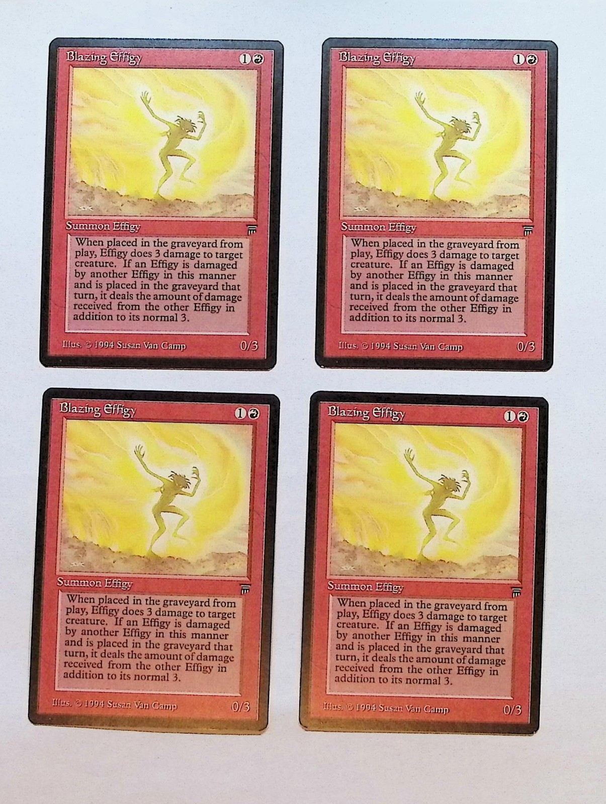 MTG - Magic The Gathering - Blazing Effigy X 4 - Legends - NP/NM!