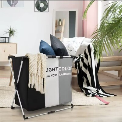 Cesto Portabiancheria Vimini Rattan 40x30x53cm con coperchio, cesto biancheria b