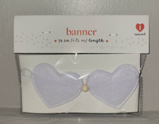 2023 Target Bullseye Valentines White Felt Heart Wood Bead Garland Banner NEW