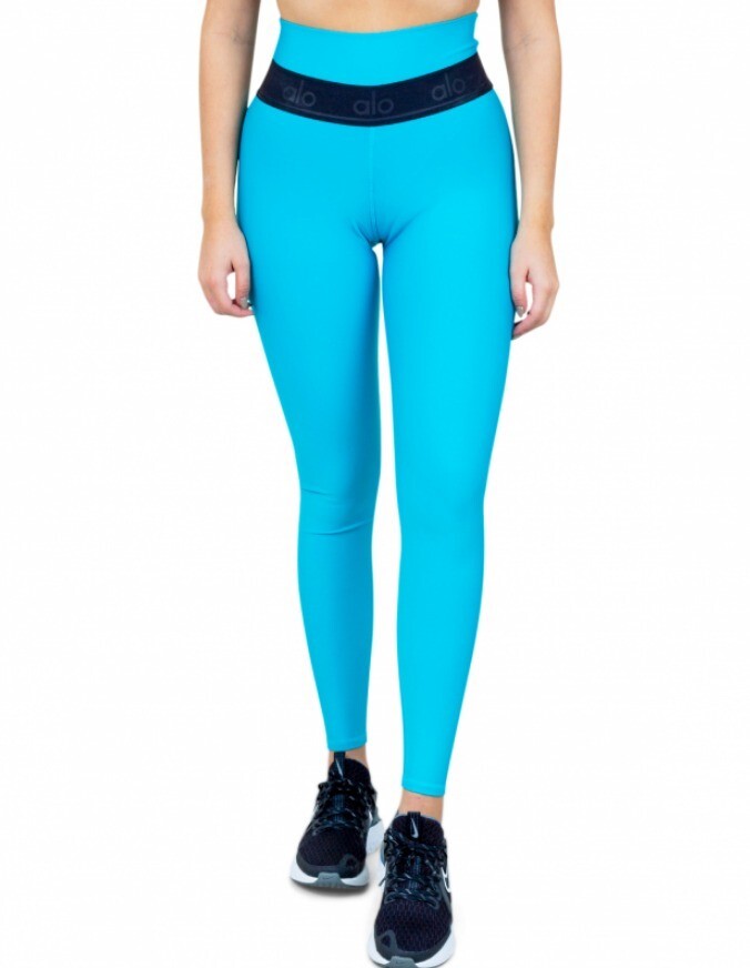 ALO Women's High Waist FITNESS Leggings Blue/Black Medium