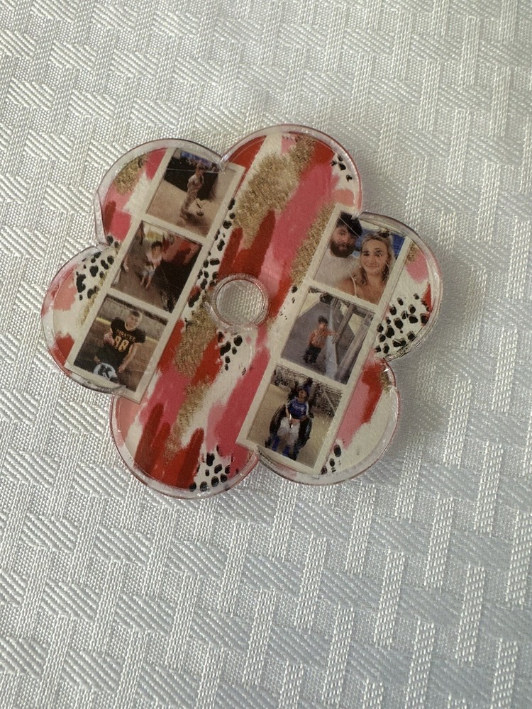 Personalized Floral Tumbler Topper 3x3 with 6 Photos