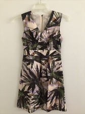 NWT Banana Republic Women’s Green Brown Botanical Sheath Dress size 0 New