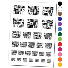 Warning Zombies Ahead Halloween Monster Temporary Tattoo Water Resistant Set