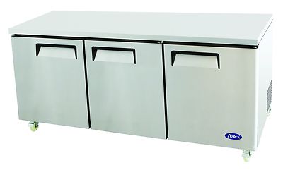 ATOSA USA MGF8404 STAINLESS STEEL UNDERCOUNTER 72'' 3-DOOR REFRIGERATOR 
