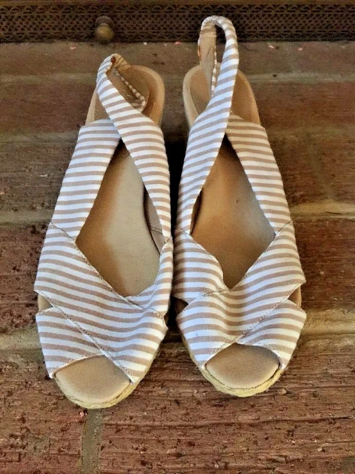 LAUREN RALPH Polo CASSARA MUJER TIRAS LONA Cuñas Tacones Altos ZAPATOS TALLA 9 ❤ Foto 3 de 4