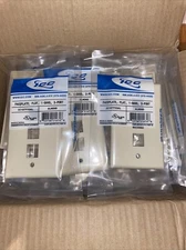 ICC 3-port Single Gang Flat Faceplate 25 Pk - 1 Socket(s) - 1-gang - Almond