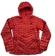 The North Face Thermoball Jacket Hoodie Womens Small Pink Puffer Quilted Zip