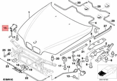 New Genuine BMW E39 Hood Safety Catch 51238172164 New Genuine BMW E39 Hood Safety Catch 51238172164