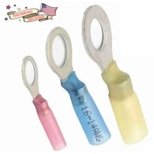 10-100PCS Wire Crimp Connectors Waterproof Heat Shrink Ring Terminals 22-10AWG