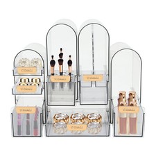 Countertop Makeup Organizer, Makeup Organizers, Multi-function Organizer Grey