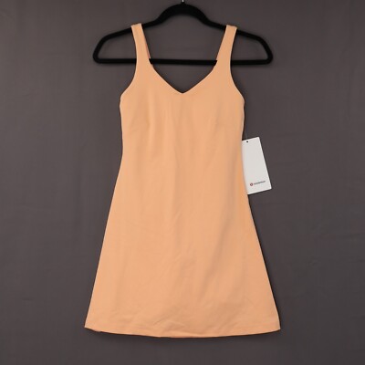 Lululemon Align Dress Womens Tank Peach Bellini Orange Nulu Short Liner Sz  NWT | eBay