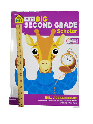 School Zone Big Second Grade Scholar Workbook 2 Ages 7-8 All Subjects 300 pgs