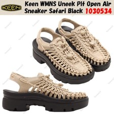 Keen WMNS Uneek Plt Open Air Sneaker Safari Black 1030534 Women's Size